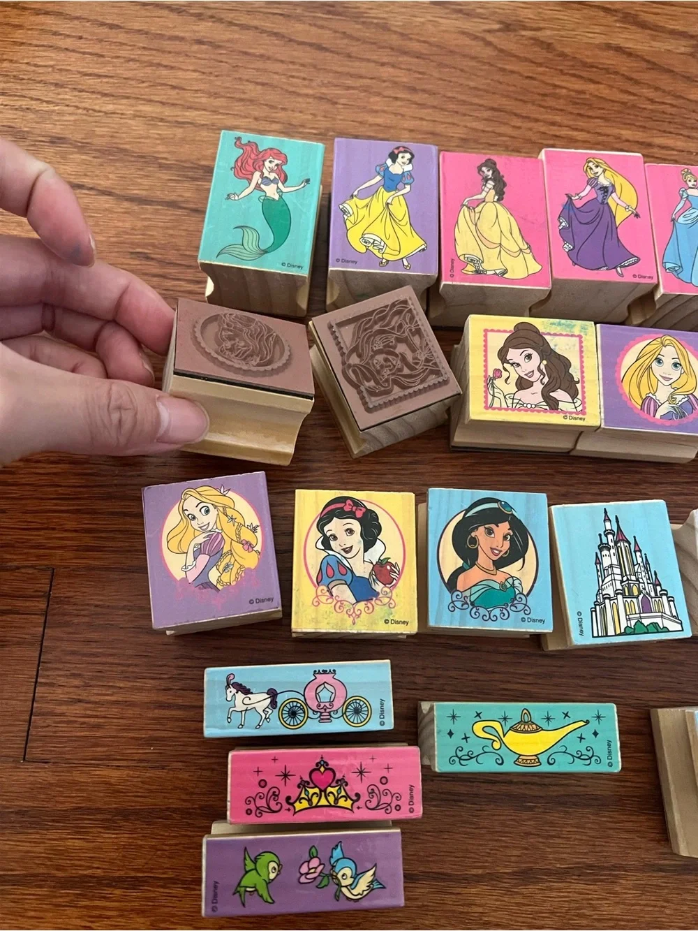 Rubber Stamps Disney Princess Ariel Cinderella Snow White Wood Mounted Lot of 28